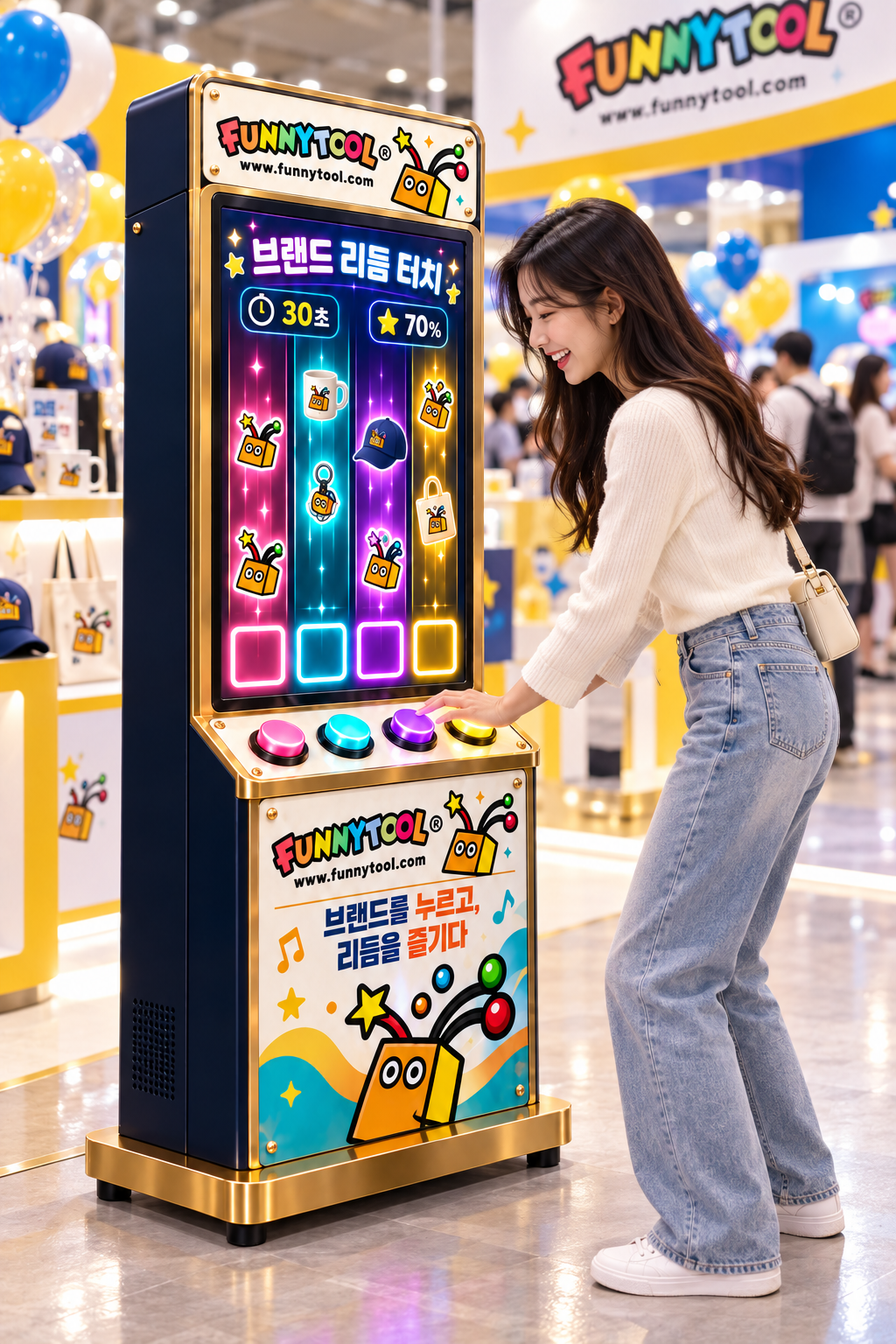 브랜드 리듬 터치 게임 참여 장면 디자인 예시